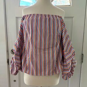 Petersyn Hannah Off the Shoulder Striped Top Medium